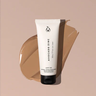Avocado Zinc SPF 50 Natural Tinted Moisturiser 50ml- Medium to Dark