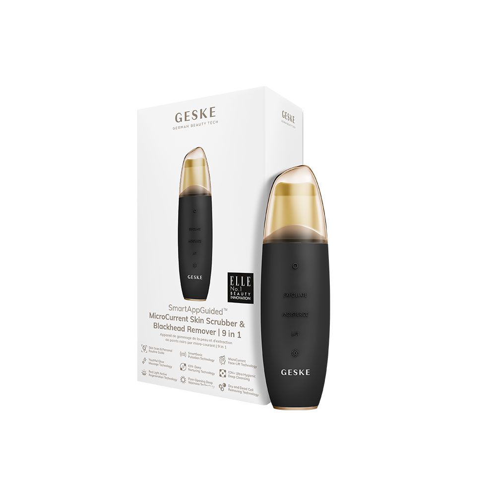 MicroCurrent Skin Scrubber & Blackhead Remover 9 In 1- Black & Gold